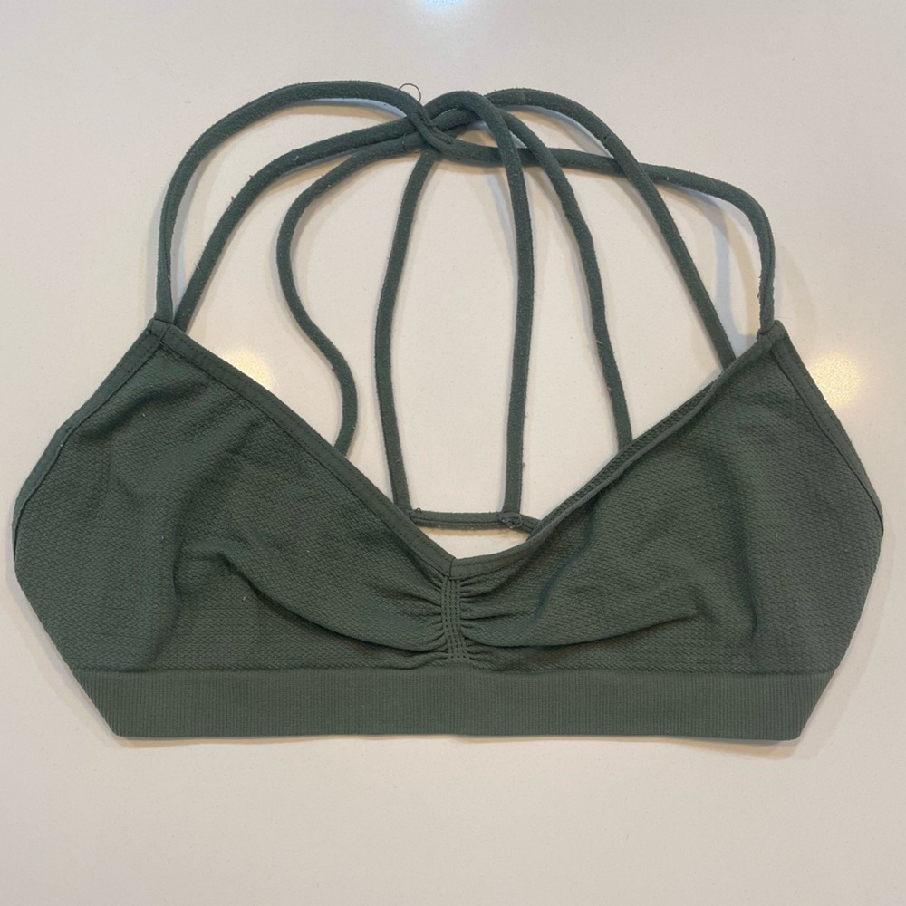 Free People Green Strappy Bandeau Bralette Top
